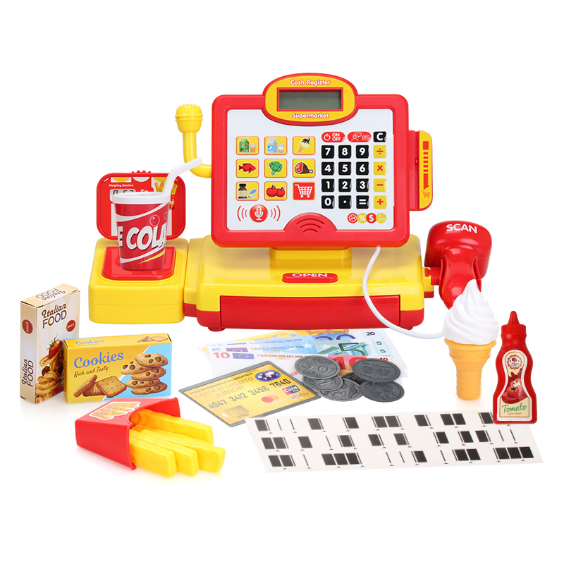 Five Star Kids Cash Register Toy Food Role Playing Pretend Play Educational Money banking Toys for Kids Boys Girls Children Toy