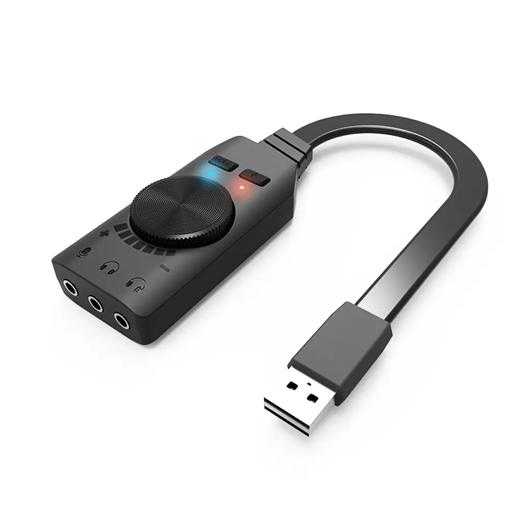 USB to 3.5mm Headphone Adapter 3-in-1 USB to Audio Interface Usb Sound Card 7.1 Sound Cards