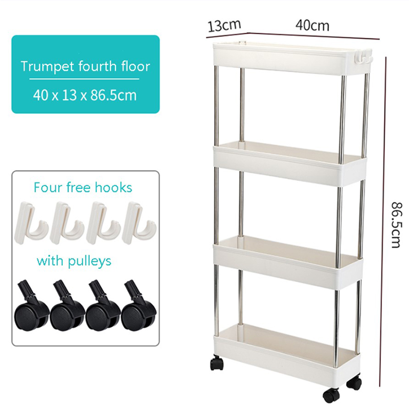 Guaranteed Quality Proper Price Removable Four Wheels Multilayer Kitchen Book Shelf Kids Storage With Wheels