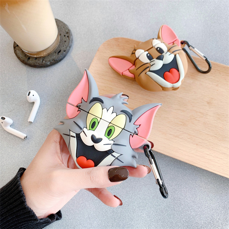 Новый милый 3D чехол с милым мультяшным котом и мышью силиконовые защитные чехлы для наушников для Apple Airpods Pro 1 2