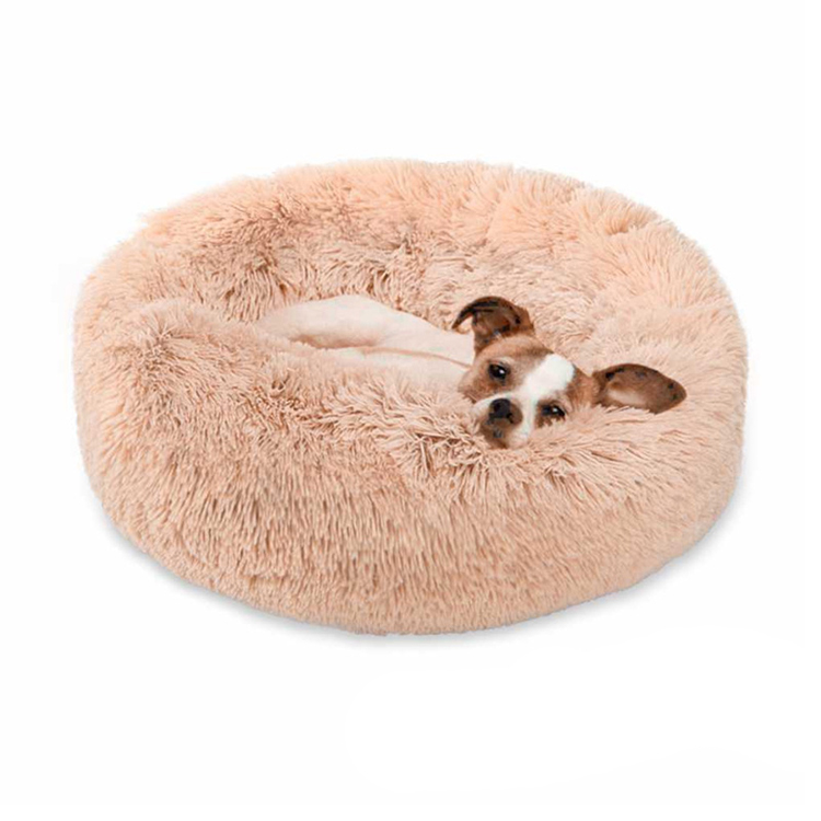 Dropshipping Wholesale Soft Round Plush Fluffy Pet Bed