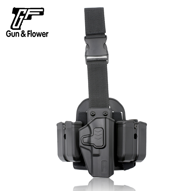 Полимерная Кобура Kydex с подвесной платформой Gunflower duty, с двойным мешочком для магазина, зажим для ремня, кобура, аксессуары
