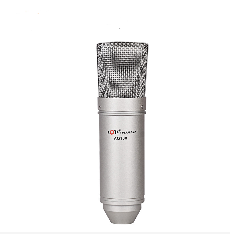 Емкостный микрофон AQ100, набор звуковых карт, компьютерный сетевой микрофон для караоке, со звуковой картой, с держателем для предотвращения удара