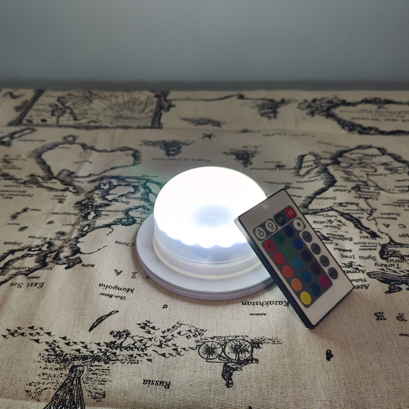 Battery Powered 16 Colors LED Dome Mood Light Base Under Table Lighting For Weddings