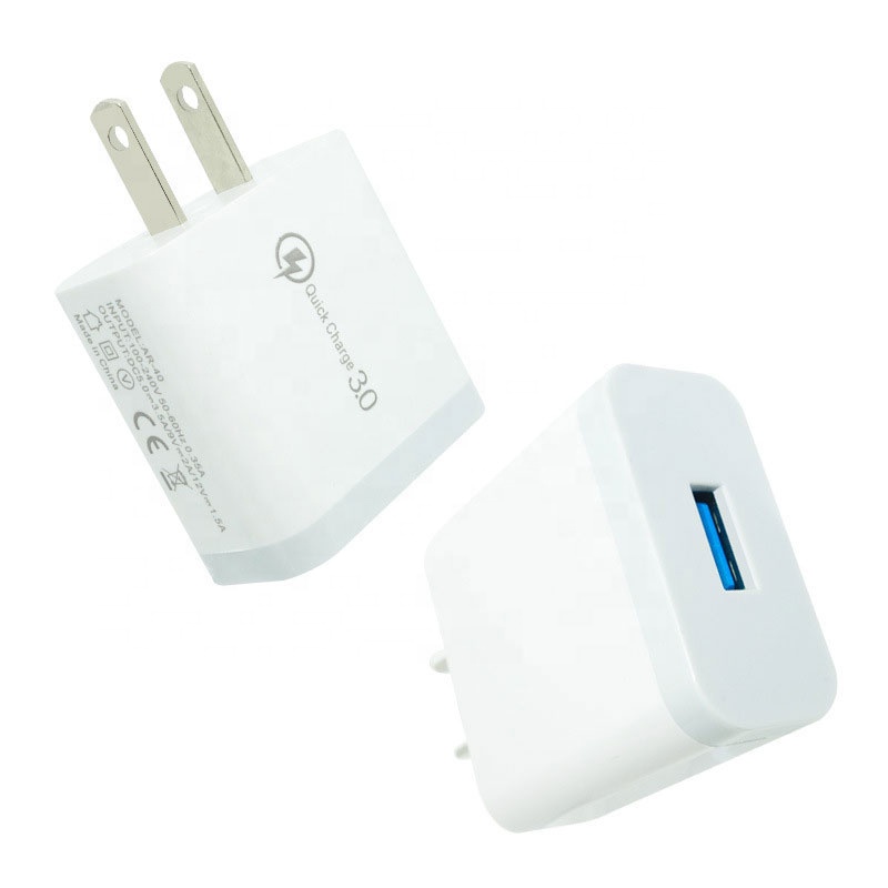 Amazon Bestseller QC 3.0 Smart Chargers Wall Usb Charger 5V 3A for Iphone Android Mobile Phone Black White US EU Plug