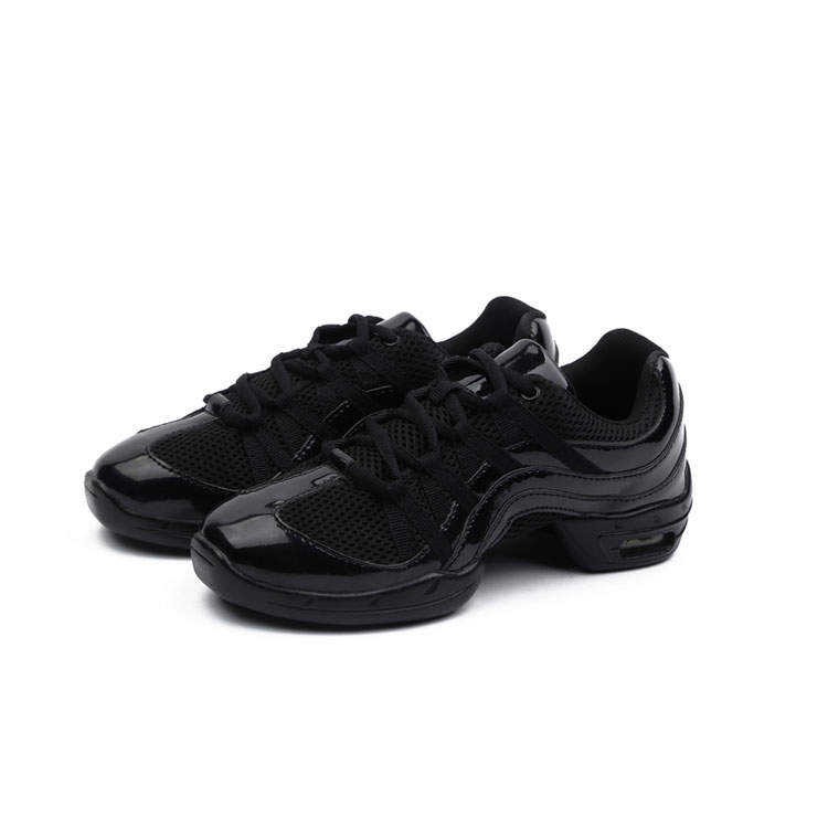 Kids black shiny hip hop street dance shoes sneakers