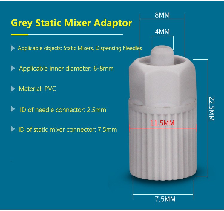 Black Plastic Static Mixer adapter AB epoxy adhesive static mixing pipe adapter connecting static mixer and dispensing needle