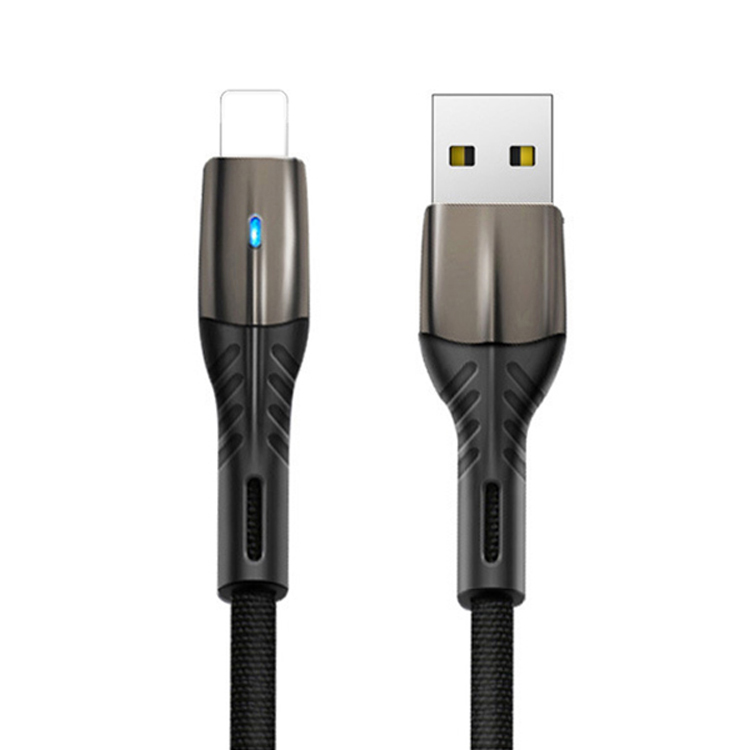 Нейлоновый Плетеный Дата-кабель из алюминиевого сплава с подсветкой для USB-кабеля Micro Type c