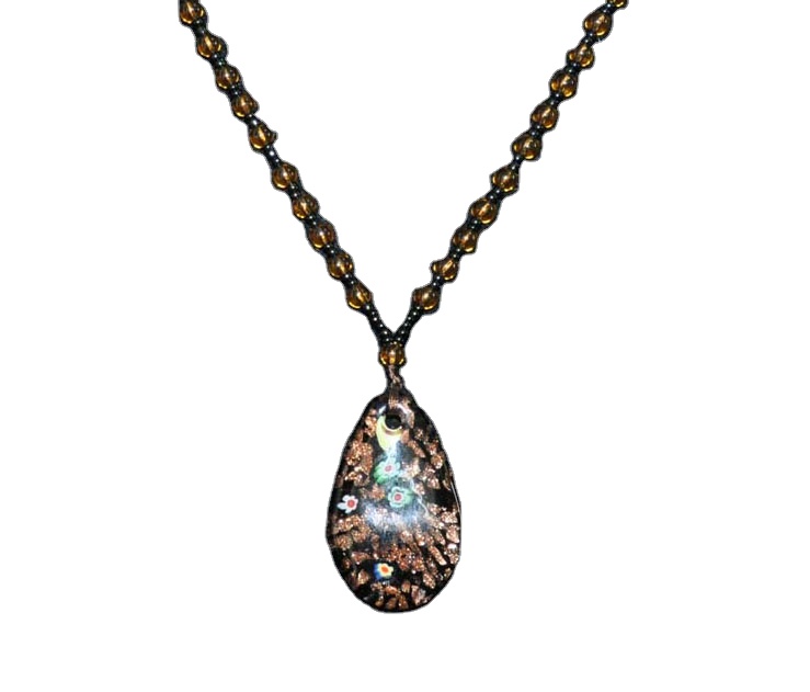 Murano Glass Red Zircon Beads Blue Space Pendant Necklace for Boyfriends Birthday Party Christmas Gift