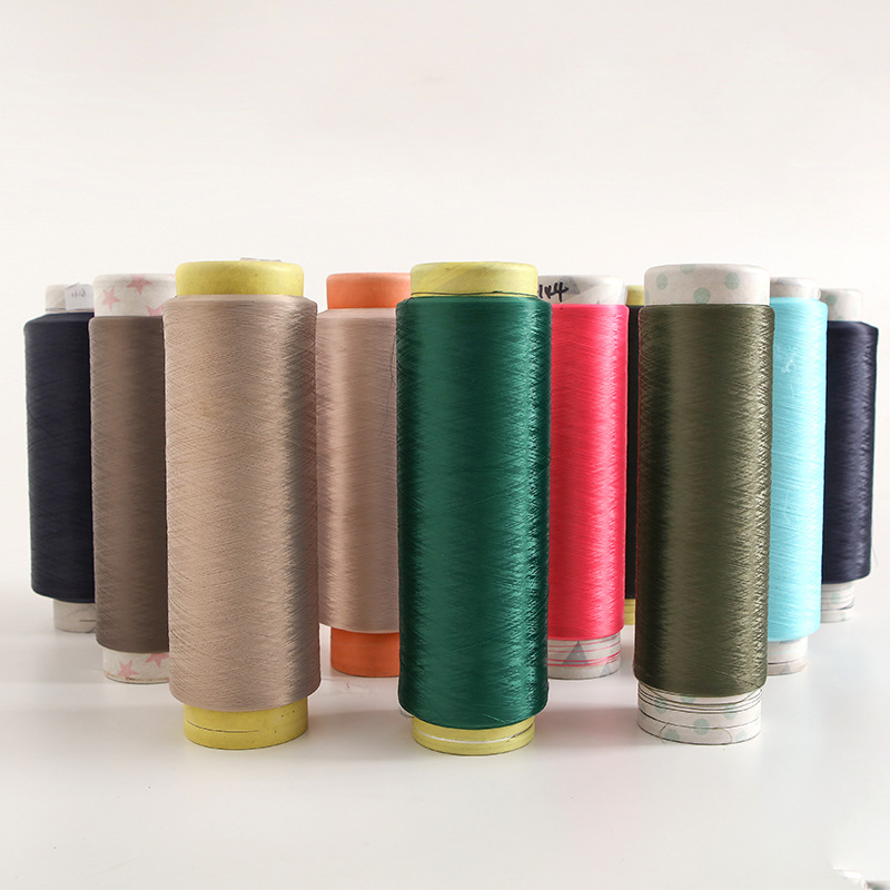 Hot sale bulk long term supply high quality cheap colored dty polyester yarn