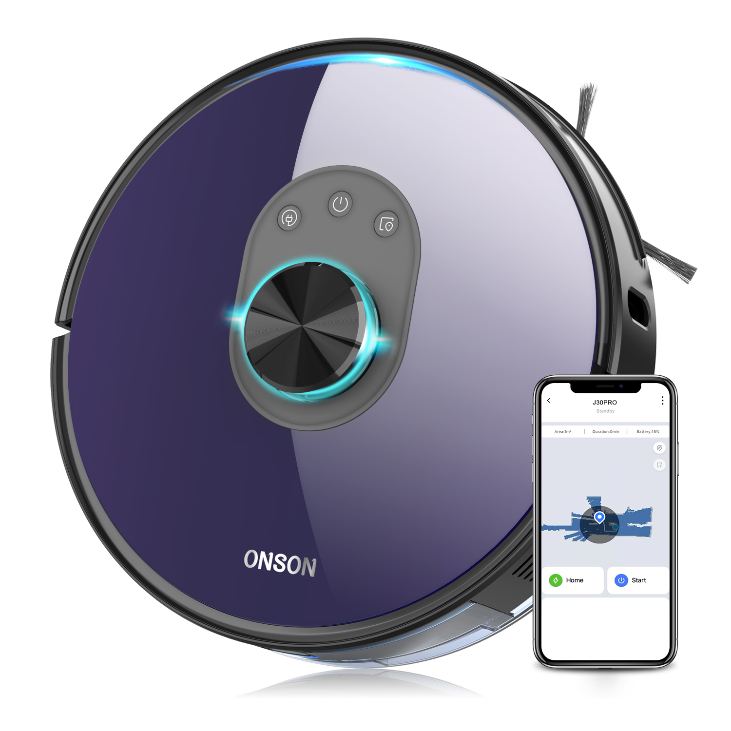 Onson J30 Pro Wi-Fi лазер низкий уровень шума интеллигентая (ый) Вакуумный робот-пылесос с функция мытья