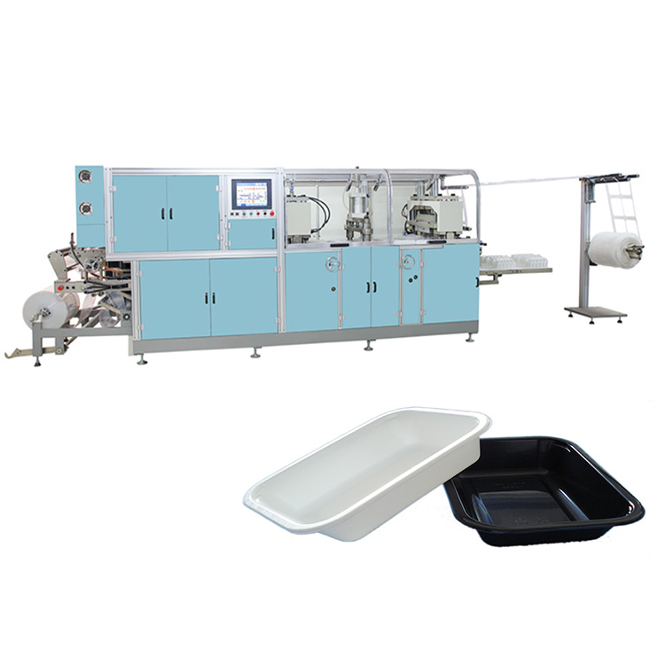 Three Stations or Multi Stations (Forming, Cutting, Punching, Stacking) Plastic Thermoforming Machine