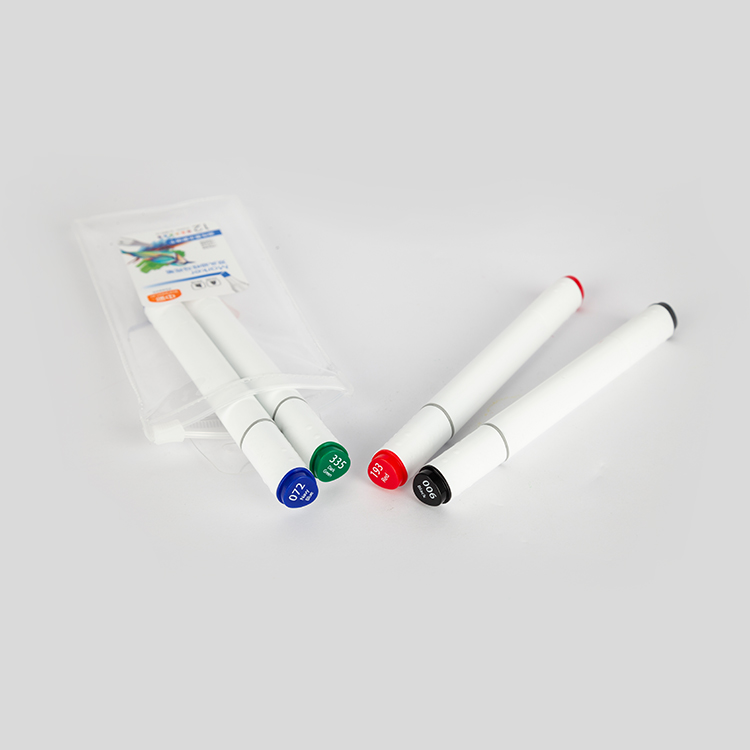 Non-toxi Custom Logo Dry Erasable Black Red Blue Black Ink Whiteboard Marker Pen With Dual-tip In EVA Bag