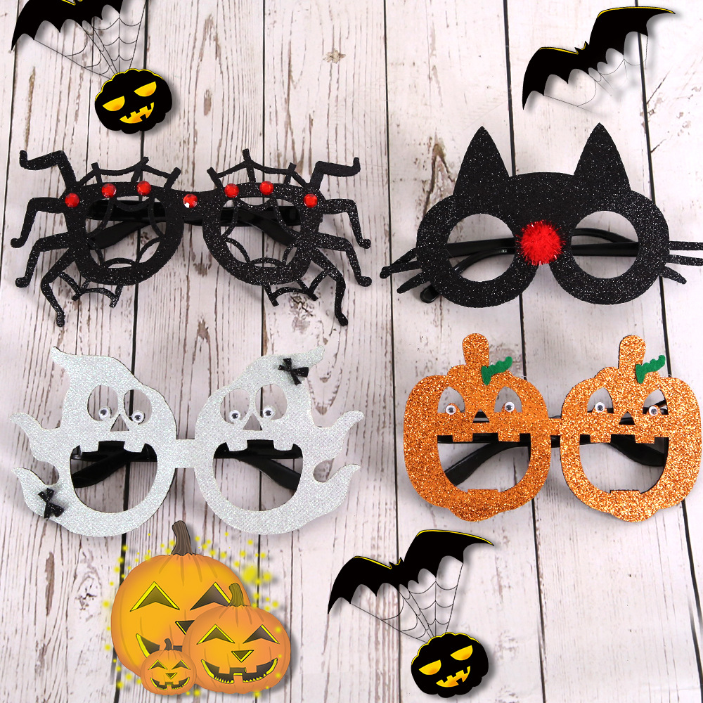 Happy holidays children spider pumpkin skeleton funny felt glasses party decorations Halloween decorated glasses sun sunglasses