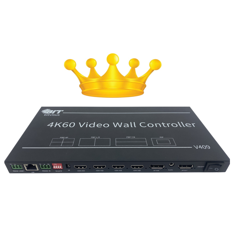 Industrial Quality All In One Solution Quad Picture 4K Controller Videowall 3X3 Video Wall Controller 2X2 3X3