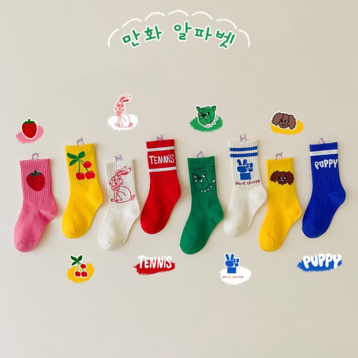 Wholesale Skin Friendly Kids Cotton Crew Socks Autumn Boys Girls Breathable Tube Crew Socks