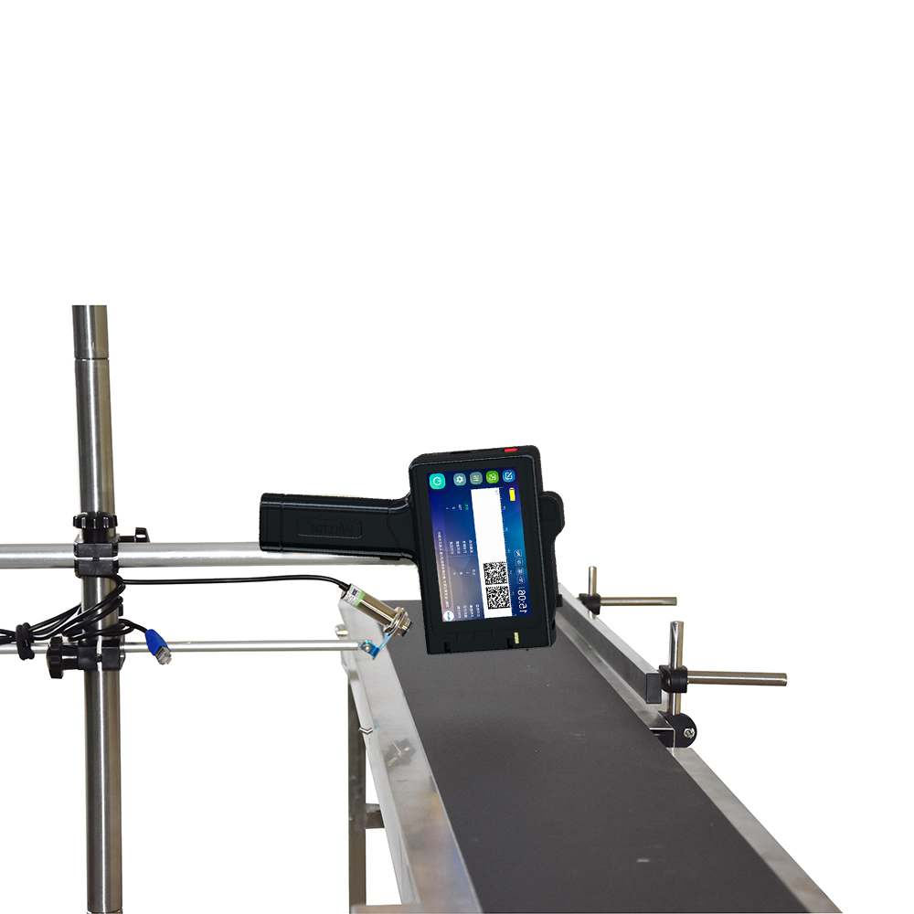 Thermal touch screen batch coding date smart portable handheld inkjet printer pen TIJ hand jet printer with conveyor belt