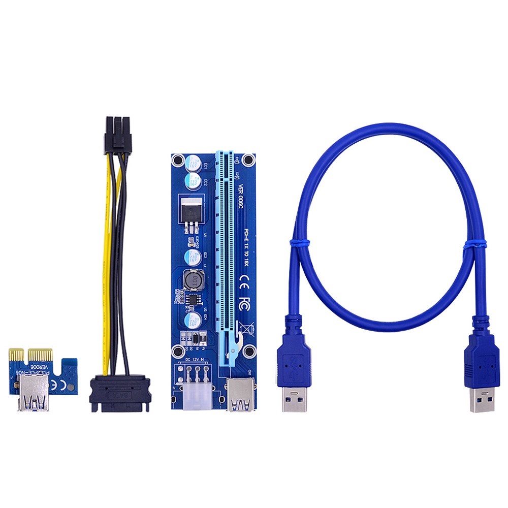 BTC ETH к кабелю Bitcoin asic miner usb riser e-riser hub mining 006c 6 pin pcie кабель