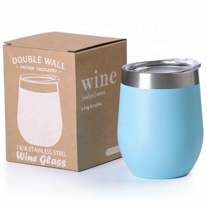 12oz 18/8 Stainless Steel Wine Glasses Vacuum Insulated Tumbler with Lid  a bridesmaid for gift  dropshipping