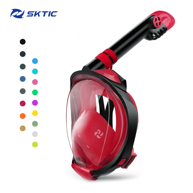 SKTIC Factory Direct Sale Silicone Mask Snorkeling Waterproof Diving Swimming Full Face Snorkel Mask For Adults