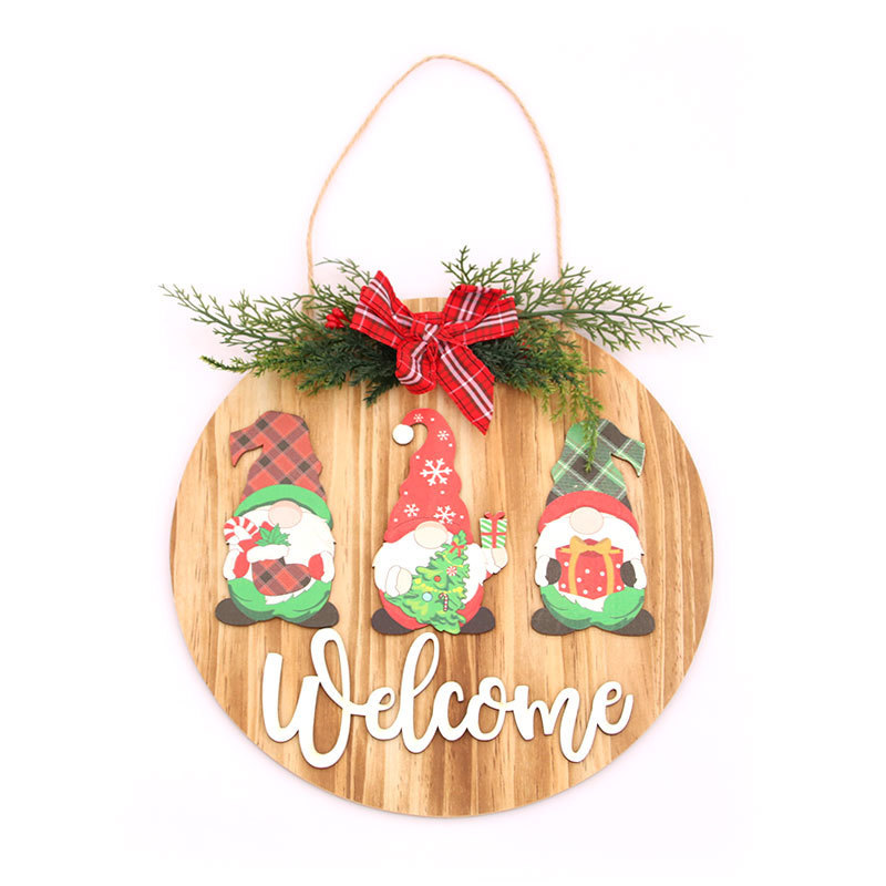 Custom Round Circle Rustic Farmhouse welcome home hanging wooden welcome sign for front door