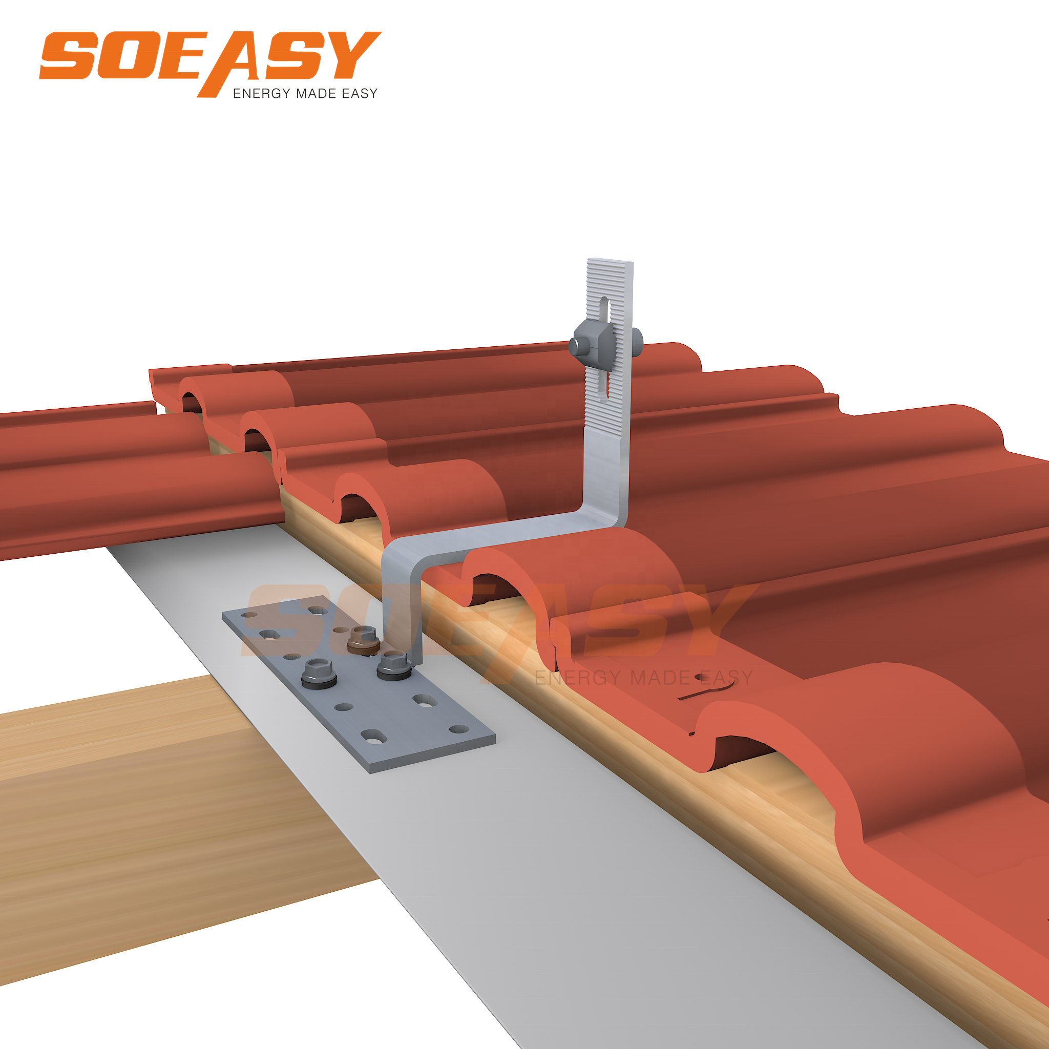 SOEASY 1# Pv Module Fixing Stainless Steel Made Solar Roof Hook For Tile Roof