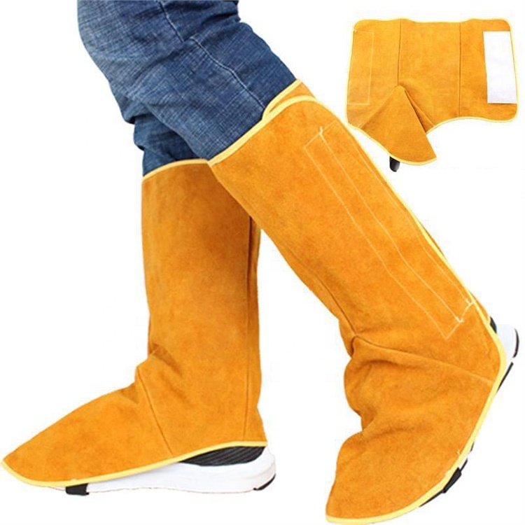 Fire retardant splash leather cow split leather r welder leg protection foot protection Welding spats
