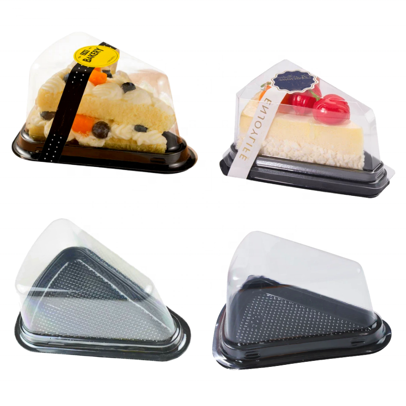Cheesecake Sandwich Container Mini Box Clear Plastic Single Bakery Cake Slice Container, Food Clear Plastic Triangle Cake Boxes