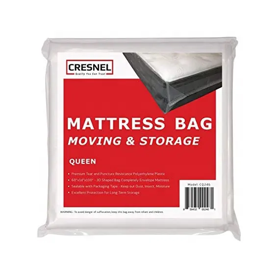 Household King Mattress Bag for Moving and Storage Plastic Mattress Cover Clear