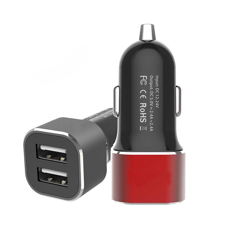 universal Portable 2 dual ports USB mini size black 4.8 amp for Mobile Phone