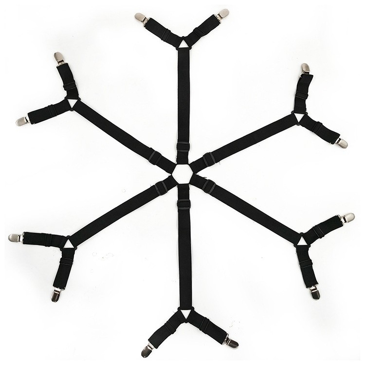 2 Way - 4 Pcs Useful Adjustable Mattress Blankets Elastic Straps Fastener Strap Suspender Gripper Bed Sheet Holder