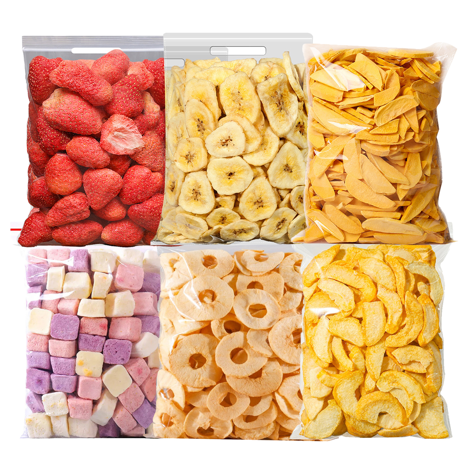Fresh organic green dry freeze fruit snacks wholesale bulk freeze dried yellow peach strawberry mango fruit
