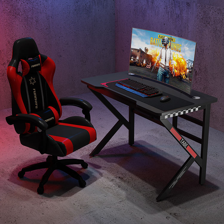 wholesale modern cheap rgb led larg corner pc desk computer chair combo gaming desk