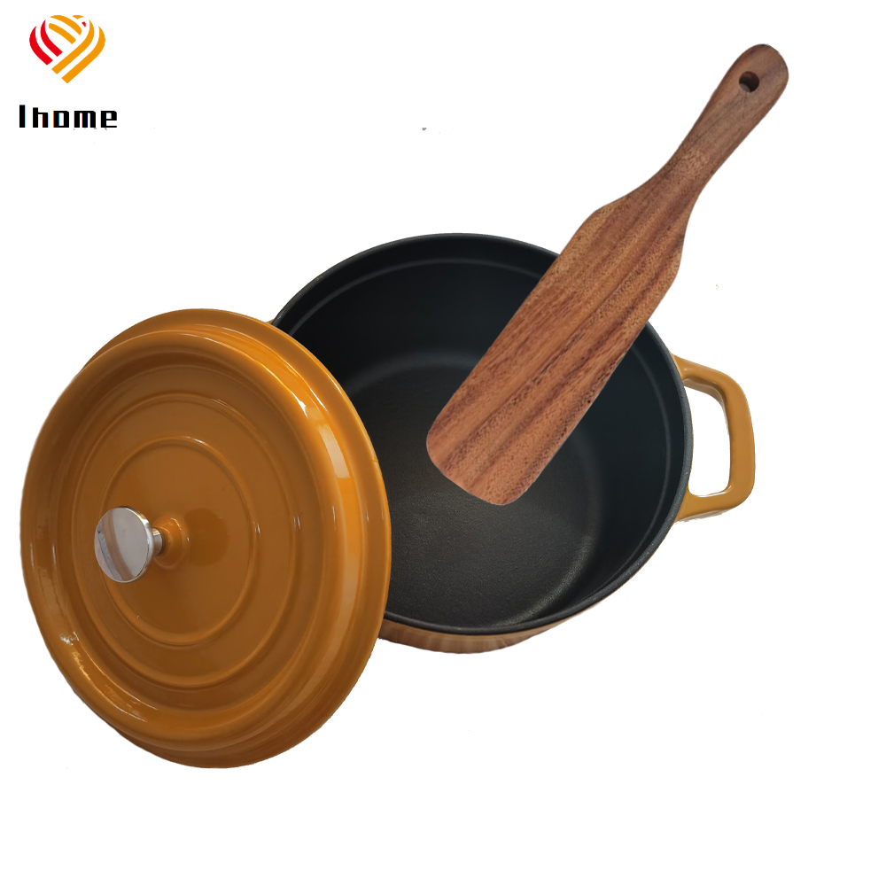 Ihome набор чугунной кухонной посуды с крышкой для 4-Кварта остров специй красный набор чугунной кухонной посуды с антипригарным чугунная посуда на открытом огне