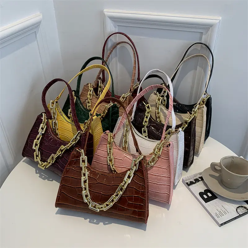 High Quality Wholesale Women Handbags Cheap Price PU Leather Ladies Shoulder Bags Luxury Gold Chain Crossbody Bags For Women