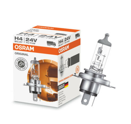 Лампа Osram 24V H4 75/70W 64196, сделано в германии