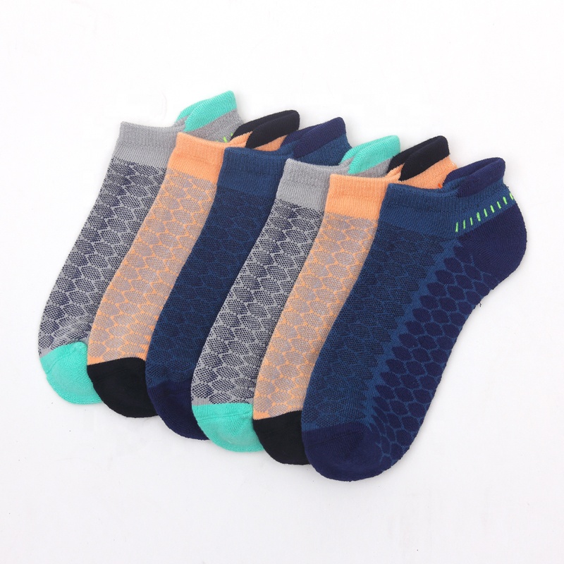 HEPOLILO Wholesale Athletic Cotton Men's Hot Sale Socks Custom Summer Comfortable Breathable Short Anti Slip Boat Ankle Socks