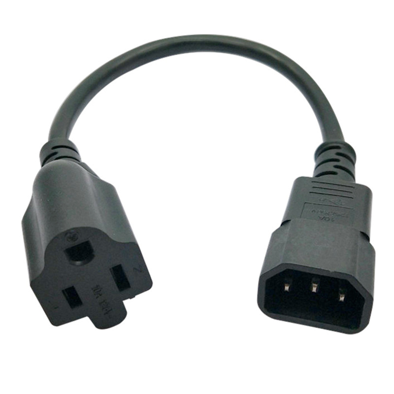 1ft Стандартный NEMA 5-15R к IEC320 C14 компьютерный адаптер питания 3X18AWG