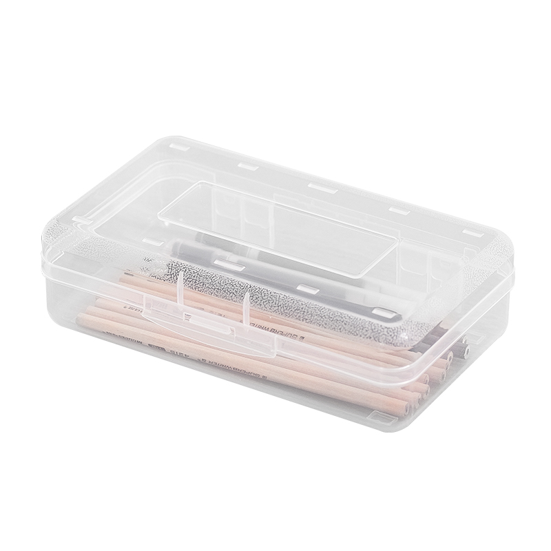 20.5x12.5x6cm clear School/home Green Pp Storage Pencil-box Pencil Box With Splash plastic pencil case