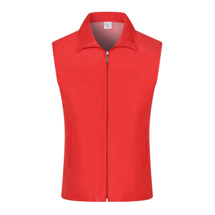 Men's vest custom printed LOGO lapel work clothes volunteer activities supermarket men's vests&waistcoats