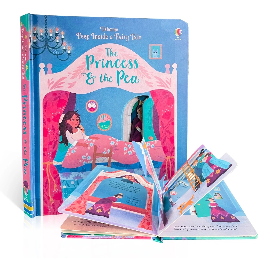 Usborne открытым внутри сказочная принцесса & горох книга для маленьких детей перед сном рассказ картона 3D иллюстрированные книги От 3 до 6 лет