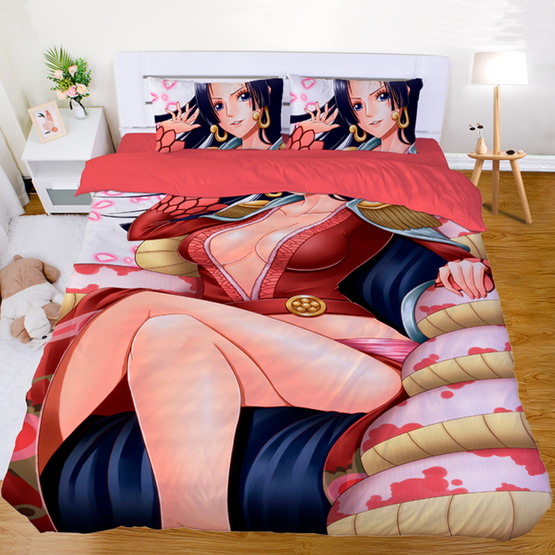 romantic sexy anime girl customized 3d sublimation printed quilt cover bedding set full size