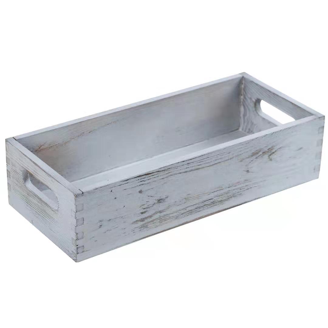 JS-HO-01Farmhouse Rustic New Design Rectangle Customized Wood Serving Tray For Bathroom Decoration
