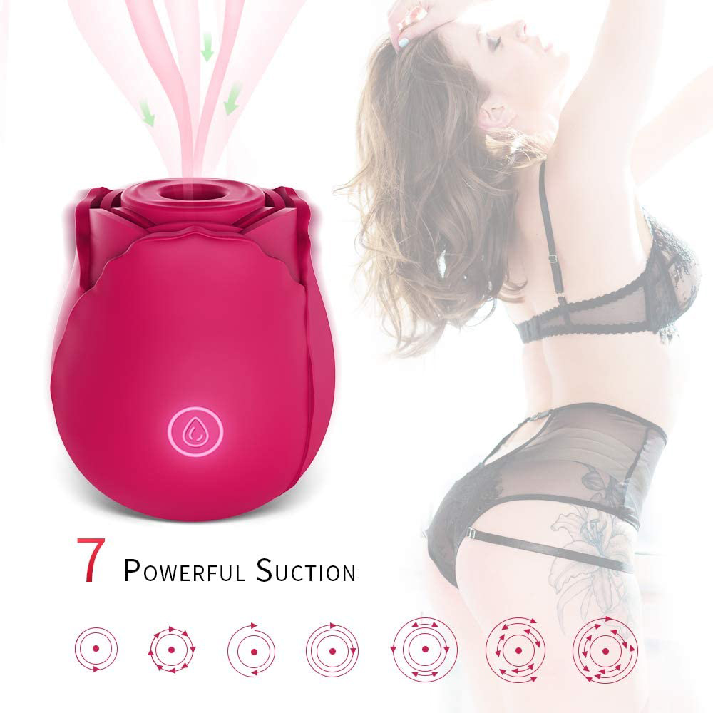 Free shipping from USA Warehouse Rose Shape Vagina Sucking Vibrator Nipple Sucker Oral Clitoris Stimulation Sex Toys for Woman%