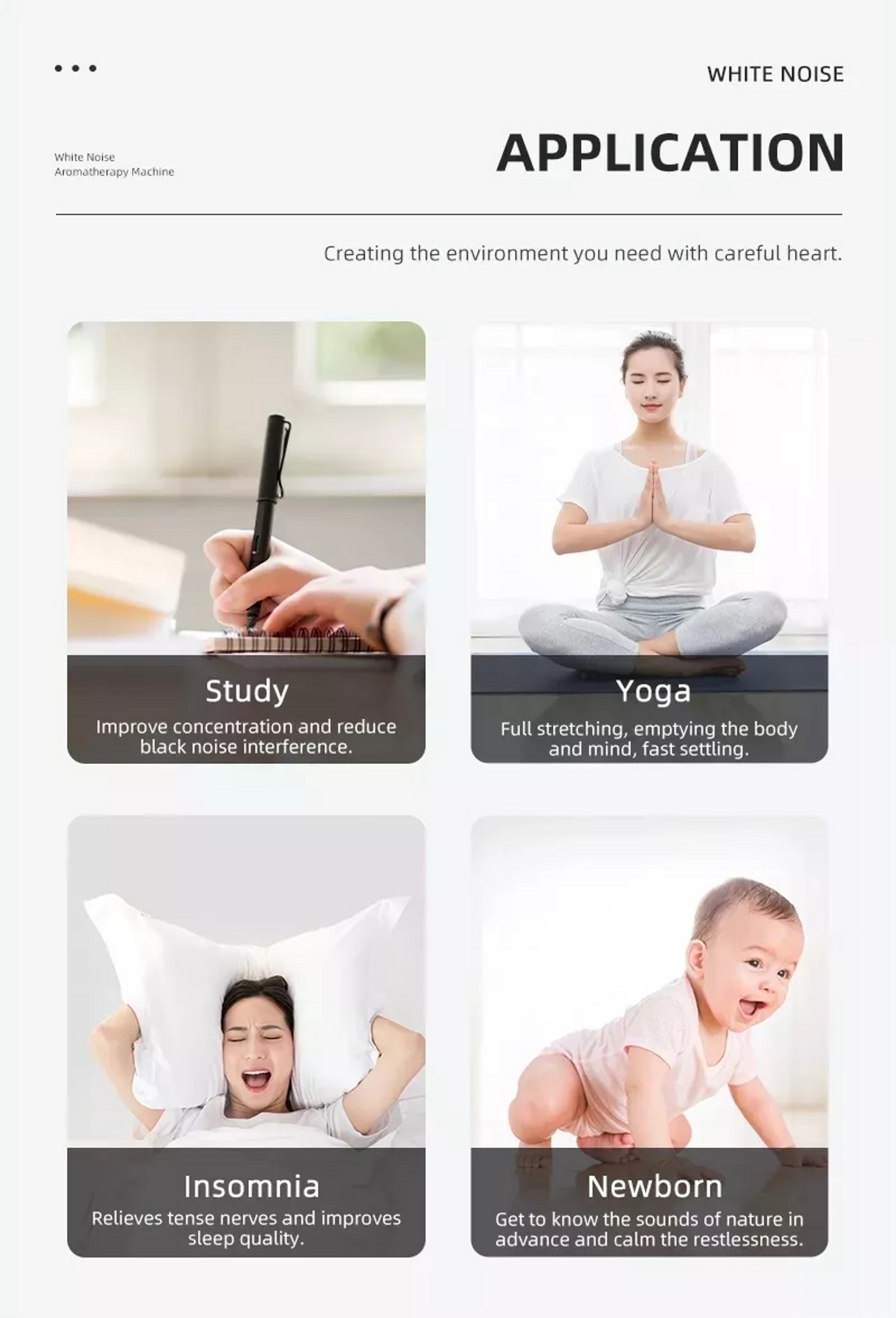 China Factory wholesale mist aromatherapy machine Flame aroma essential oil humidifier diffuser with white noise sound machine