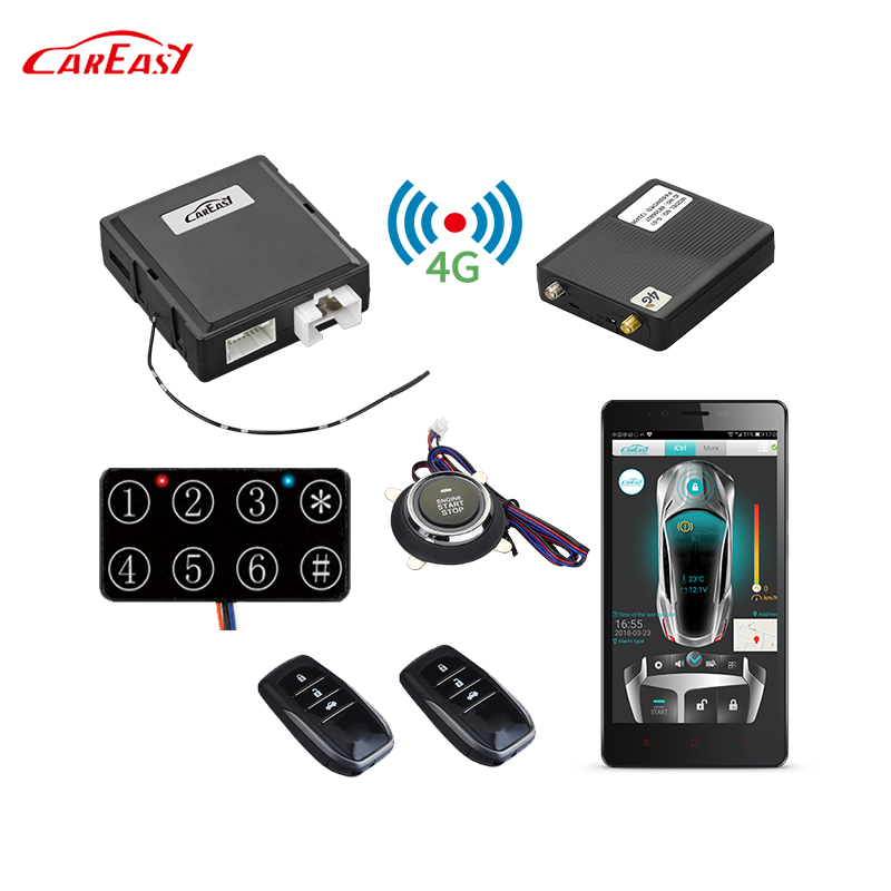 CarEasy 4G GPS/GSM Автомобильная сигнализация PKE бесключевая кнопка запуска двигателя система остановки с дистанционным запуском двигателя