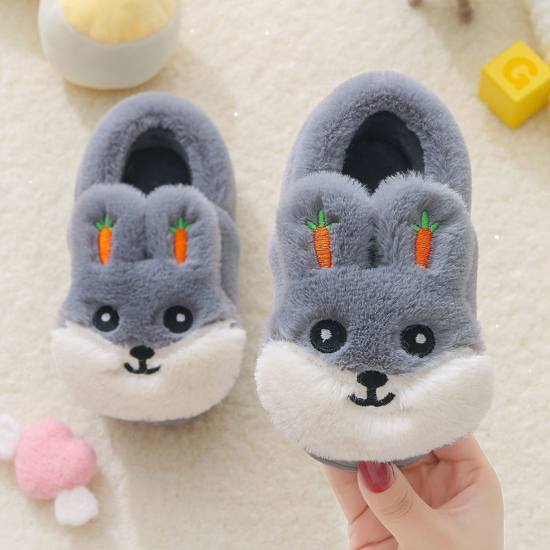 Home Slippers Cute Cartoon Rabit Fur Slippers Unisex Girls Boys Slipper 1-10 Years Old