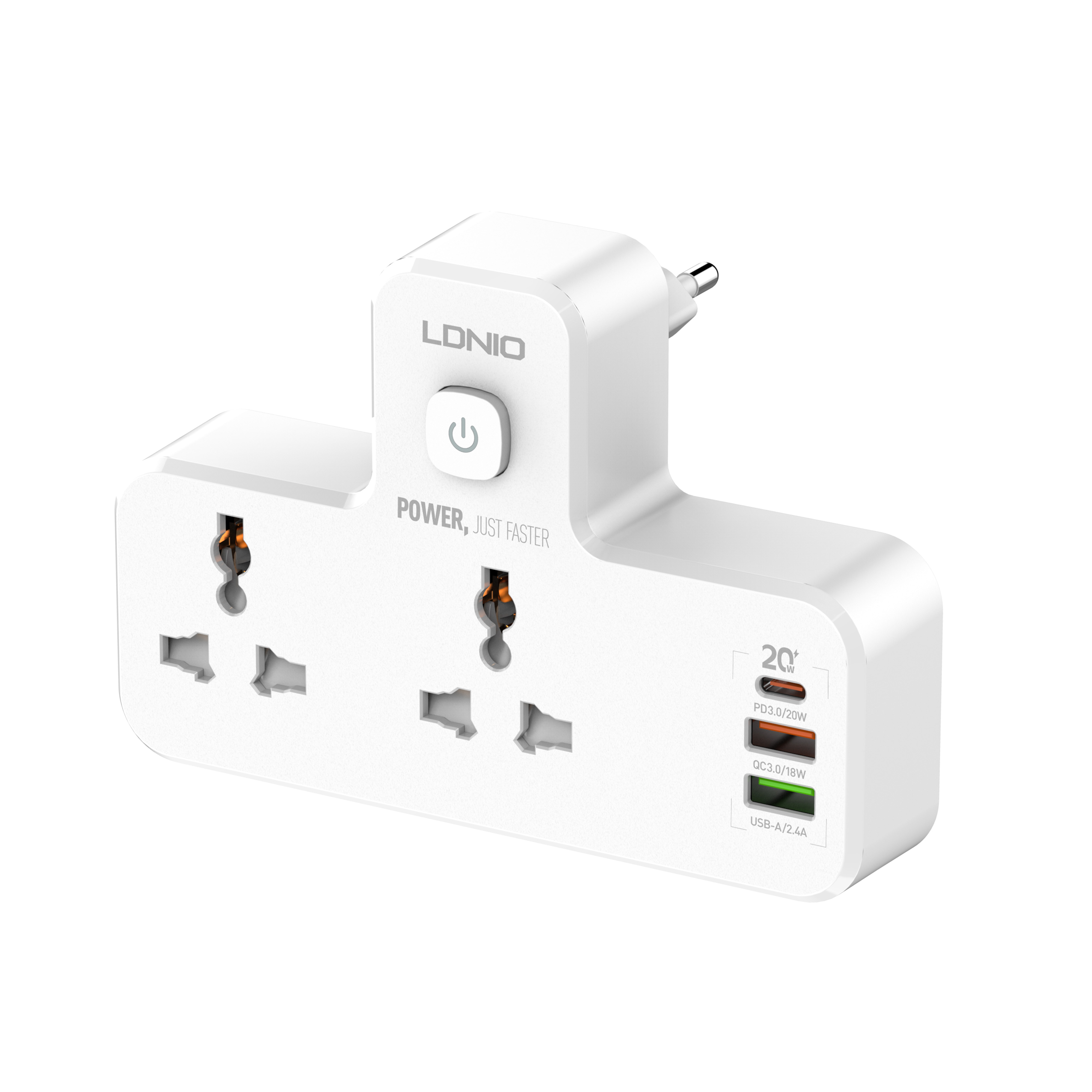 Универсальный светодиодный сетевой фильтр LDNIO с 3 разъемами PD и USB QC3.0