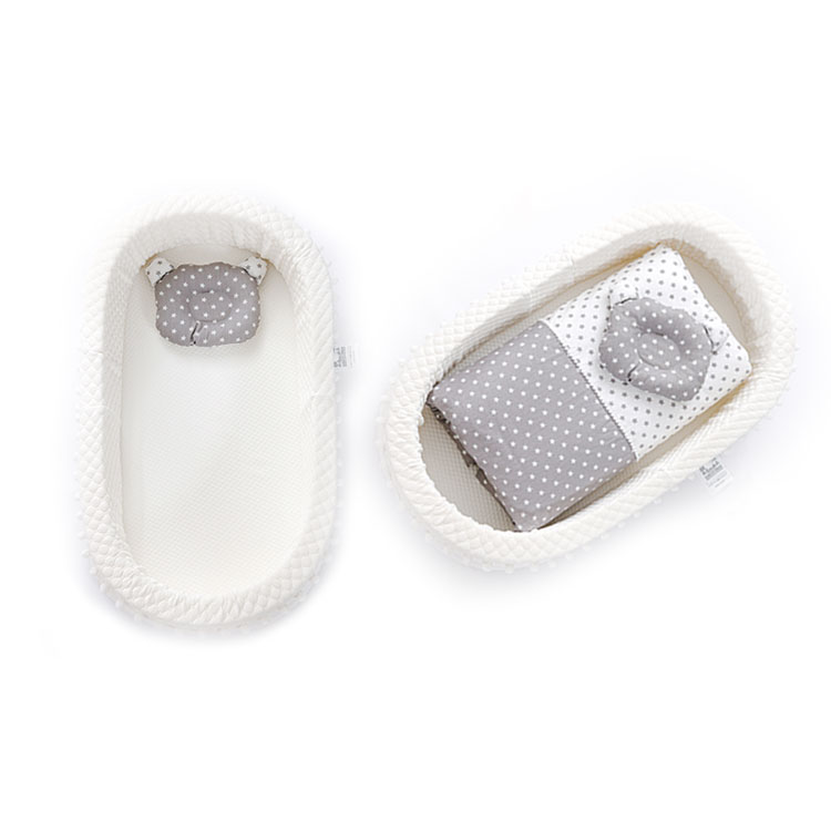 Portable New Born Baby Bed Nest 100% Organic Cotton Fabric Crib With Mosquito Net