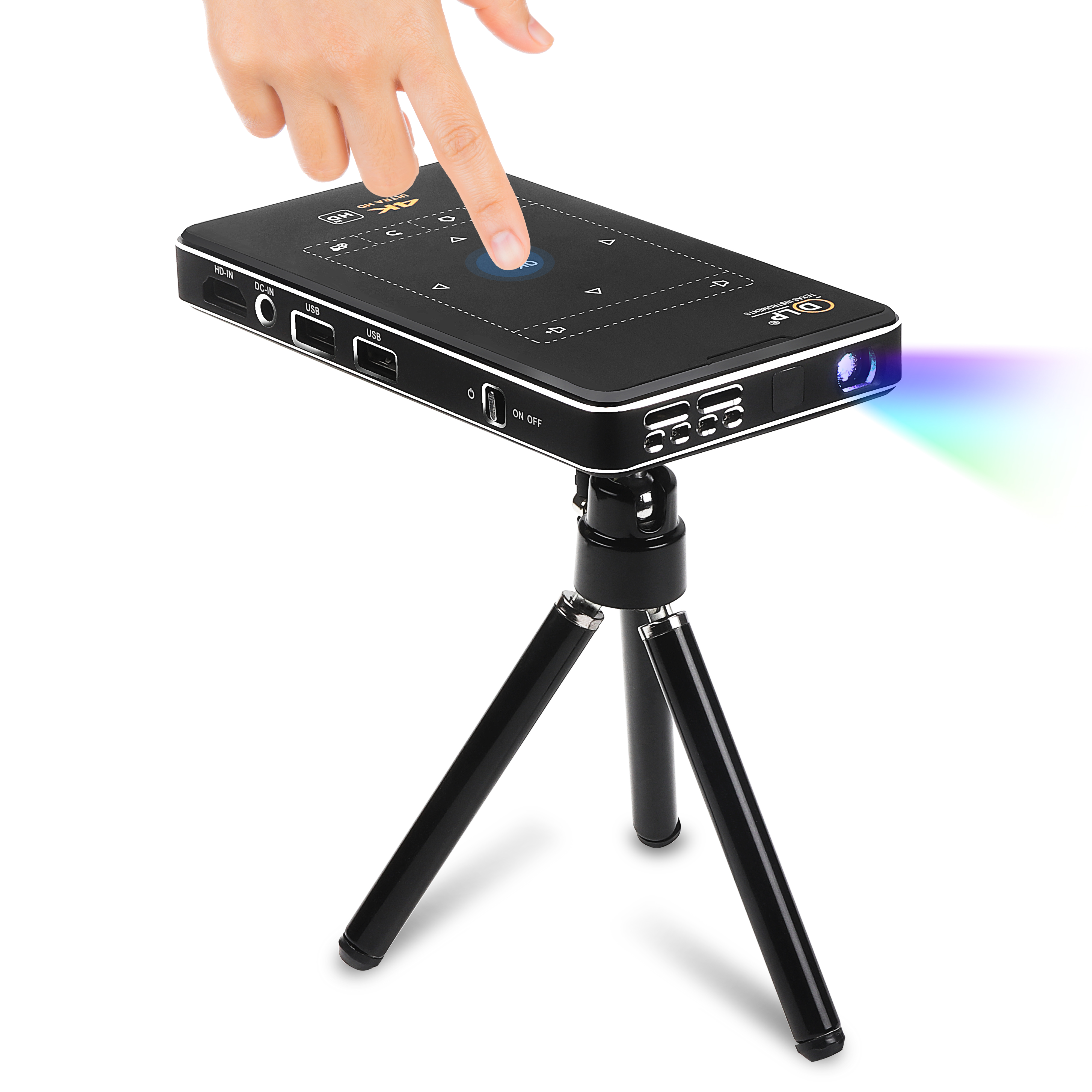 DLP mini portable projector 1080P Smart Android Wifi BT Quad Core Mobile Phone Projector for Home Theater
